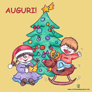 vedi dettaglio Buon Natale: Bimbi con albero